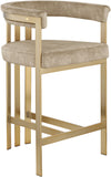 Marcello - Counter Stool With Brushed Gold Iron Frame (Set of 2) - Beige
