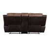 Jaylen - Motion Loveseat With Console - Toffee & Espresso Polished Microfiber