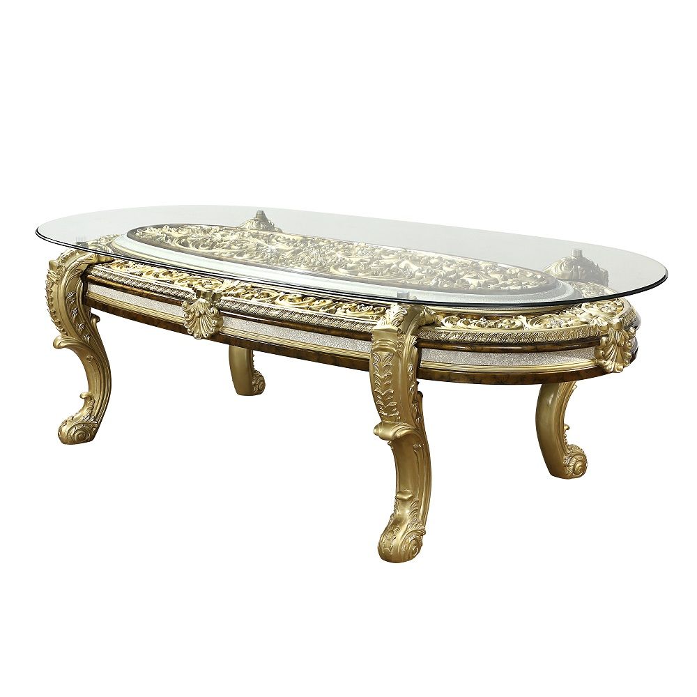 Desiderius - Dining Table - Antique Gold & Hand-Painted Brown
