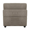Rylie - Modular Armless Chair With Pillow - Brown Linen
