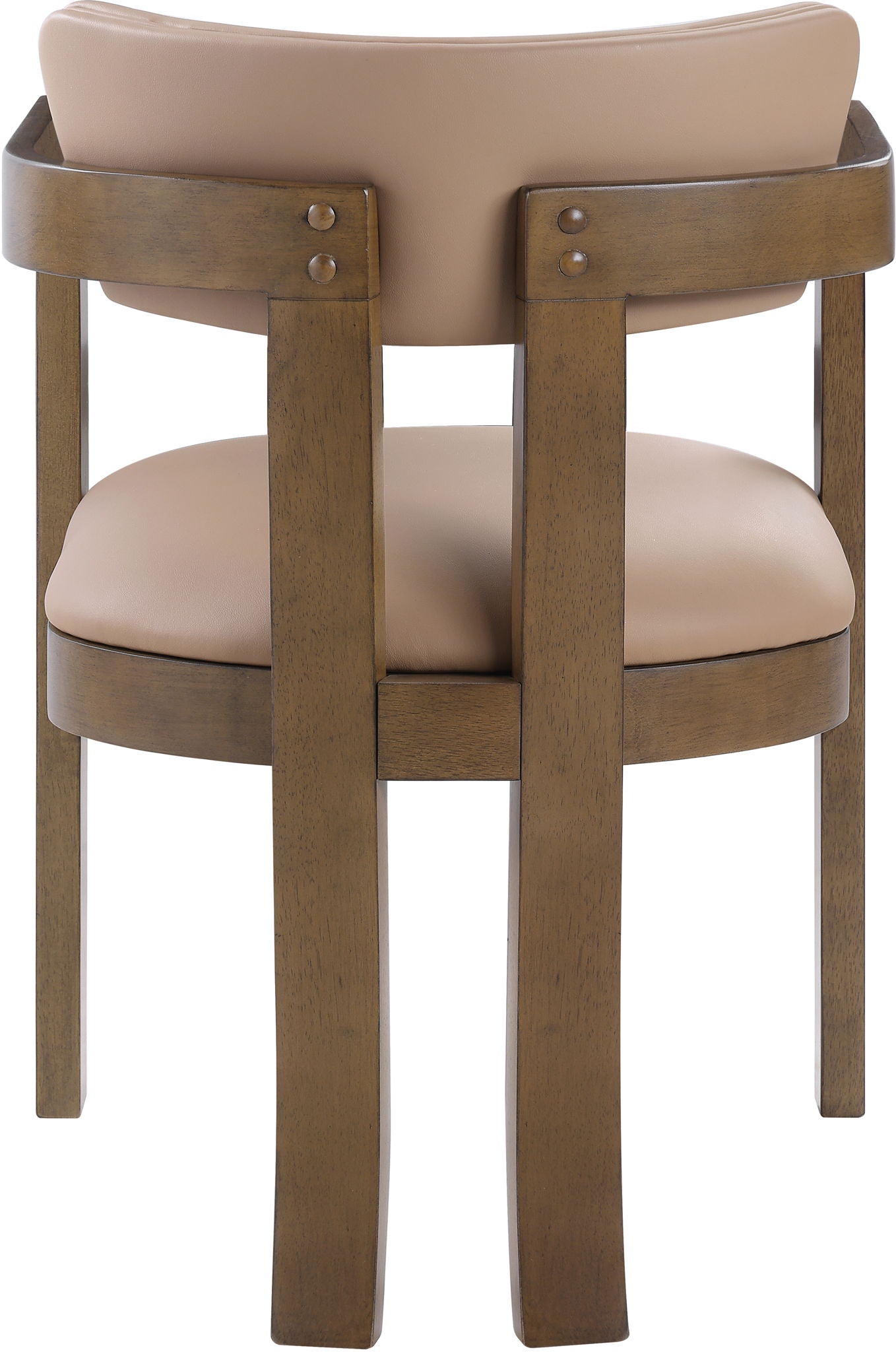 Lavrin - Vegan Leather Upholstered Dining Arm Chair (Set of 2) - Walnut Base