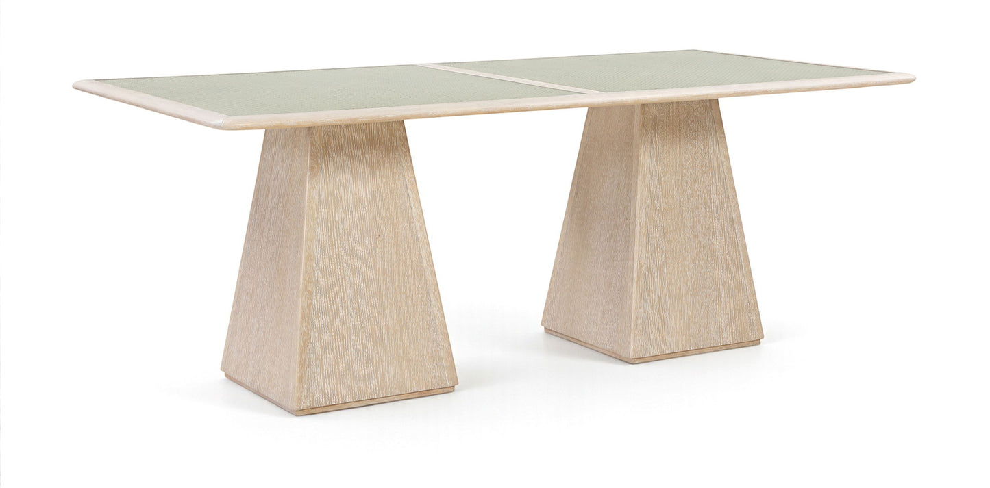 Atrium - Glass Top And Wood Base Dining Table