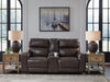 Crossplex - Power Reclining Loveseat / Console / Adjustable Headrest - Smoke