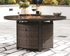 Paradise Trail - 5 Pc. - Conversation Set with 4 Swivel Lounge Chairs - Medium Brown