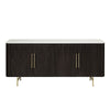 Clayten - Server - White Natural Marble Top & Espresso