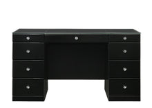 Avery - Vanity Desk With Glass Top And Led Mirror - Black