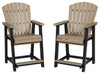 Fairen Trail - Barstool (Set of 2) - Black / Driftwood
