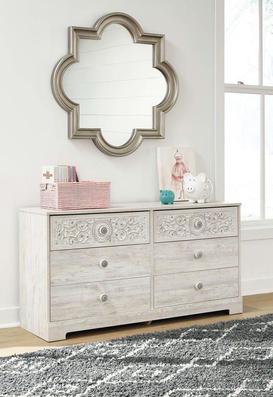 Paxberry - Six Drawer Dresser - Weatherworn - Whitewash