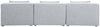 Cube - Linen Modular 3 Seat Armless Sofa