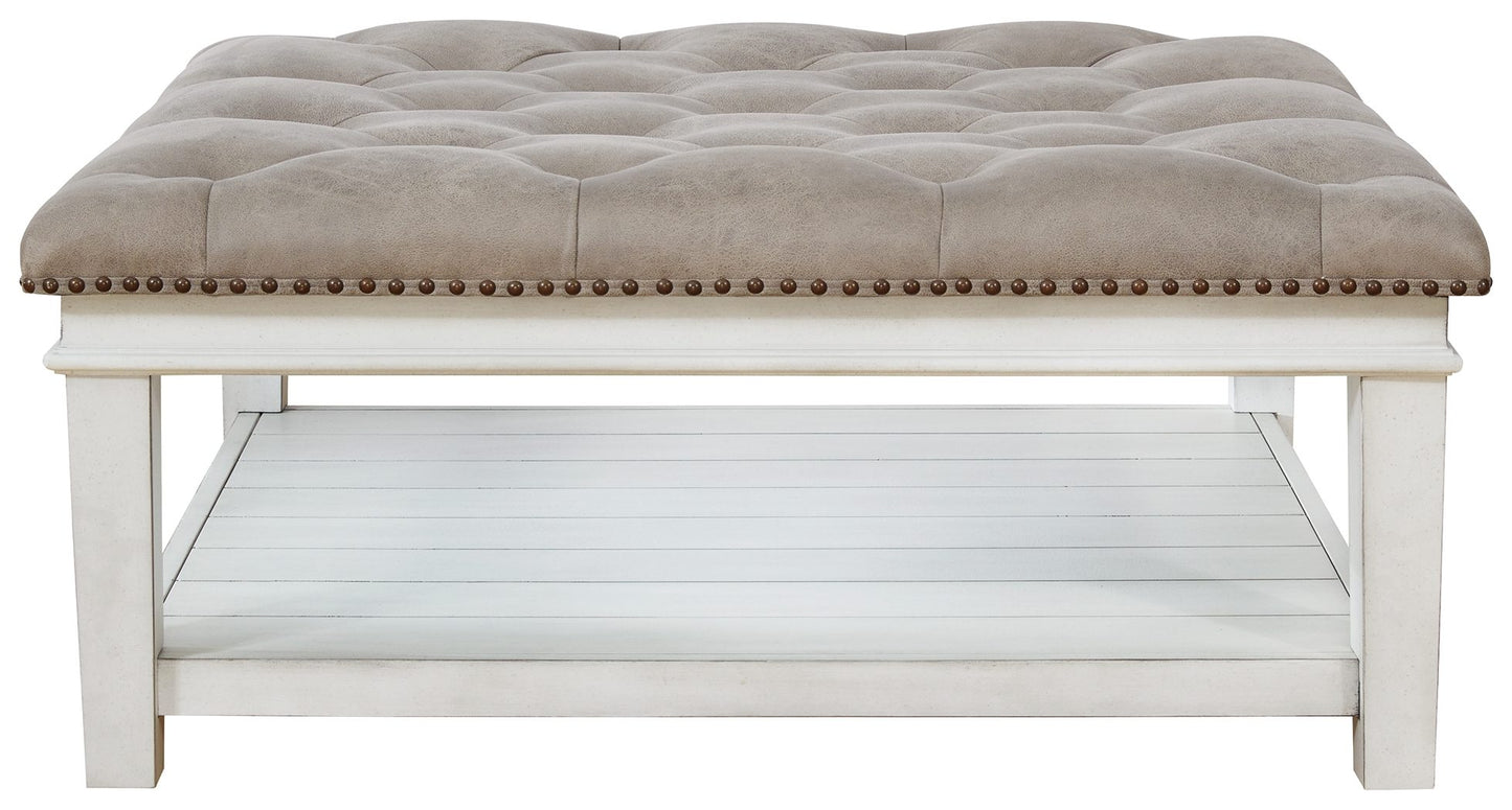 Kanwyn - Uph Ottoman Cocktail Table - Whitewash