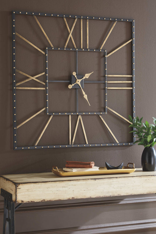 Thames - Wall Clock - Black / Gold Finish