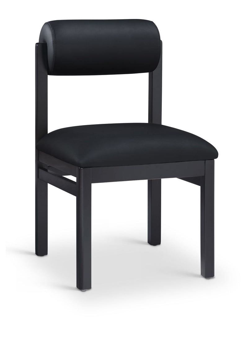 Roundhill - Faux Leather Dining Chair (Set of 2) - Black Frame