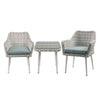Tashay - 3 Piece Patio Bistro Set - Green Fabric & Beige Wicker