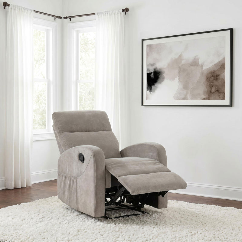 Hamilton Chenille Upholstered Manual Glider Recliner Sand
