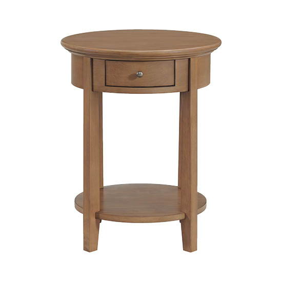 McKenzie - Round Side Table - Pecan