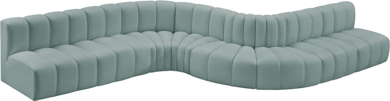 Arc - Faux Leather 8 Piece Curved Modular Sofa