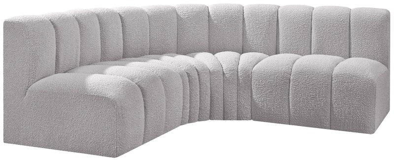 Arc - Boucle Fabric 4 Piece Corner Modular Sofa