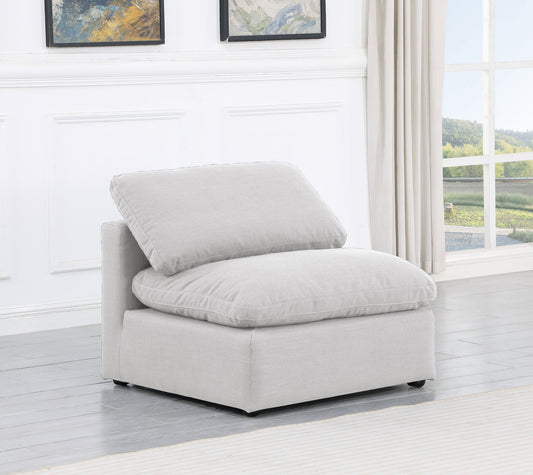Indulge - Linen Armless Chair - White