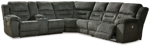 Dark Gray / 4 Pc. Left Arm Facing Loveseat With Console Power Reclining Sectional