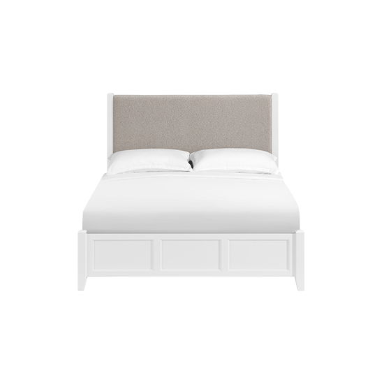 McKenzie - Queen Upholstered Panel Bed - Snowbound