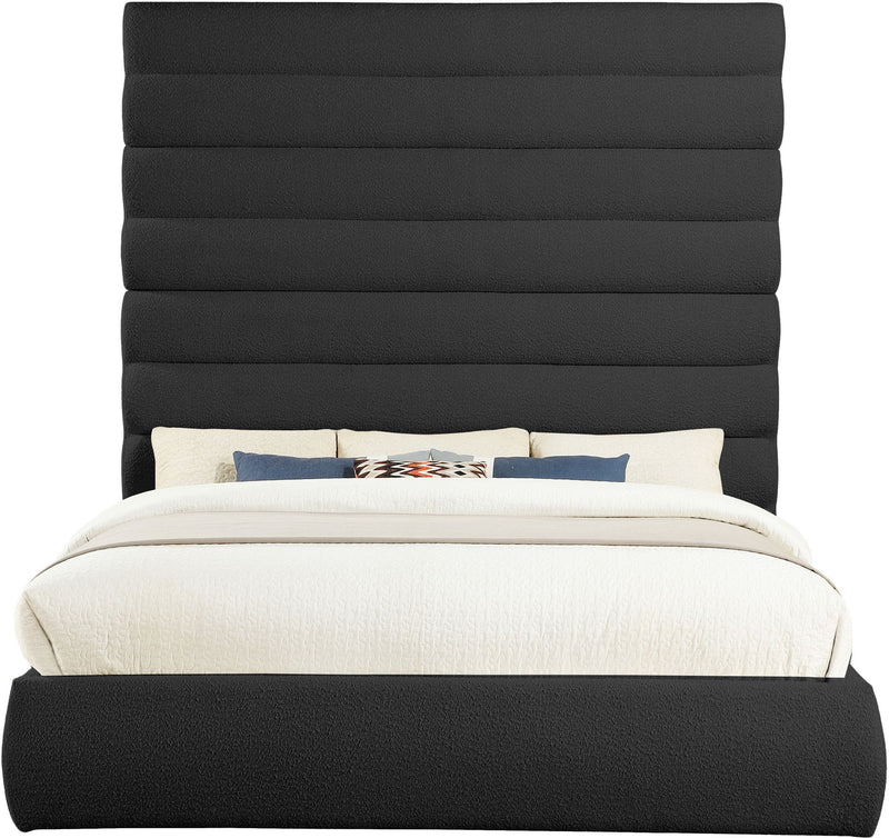 Adam - Boucle Fabric Bed With 89" Headboard