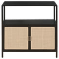 Amherst - 2-Door Radio Weave Cane Metal Accent Cabinet