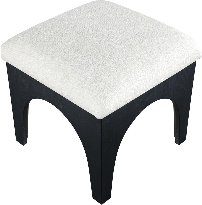 Lawson - Chenille Fabric Ottoman - Black Base