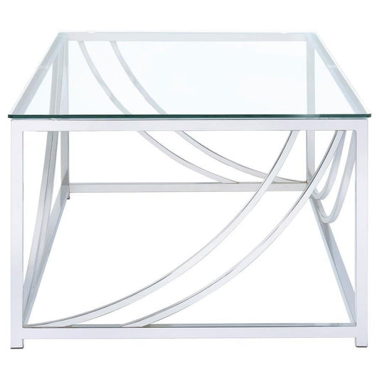 Lille - Rectangular Glass Top Coffee Table - Chrome