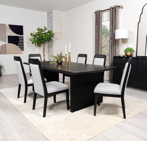 Black / 7 Pc. Table, 6 Chairs