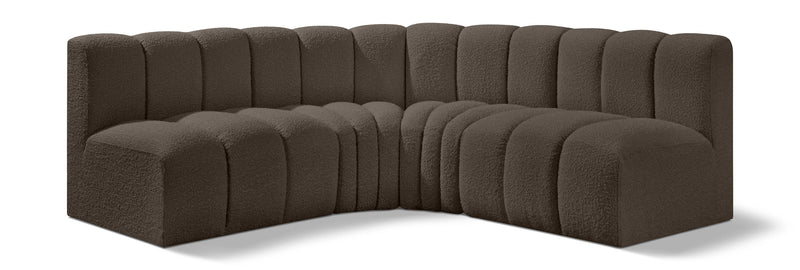 Arc - Boucle Fabric 4 Piece Corner Modular Sofa