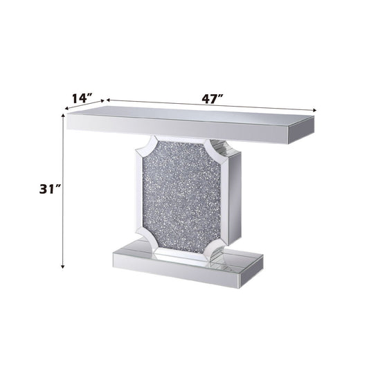 Noralie - Console Table - Mirrored & Faux Diamonds