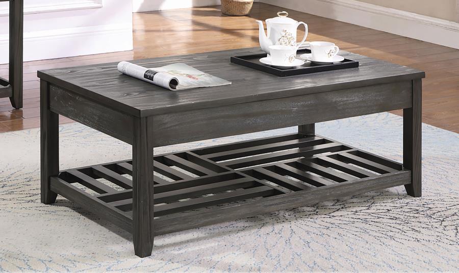 Cliffview - Rectangular Wood Lift Top Coffee Table - Gray