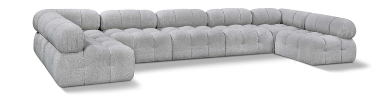Ames - 7 Piece Boucle Fabric Modular Sectional