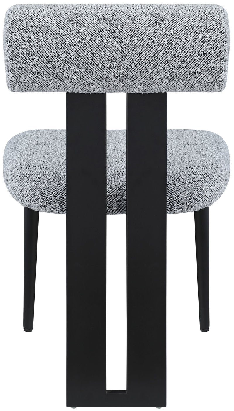 Dario - Boucle Dining Chair With Black Frame (Set of 2)