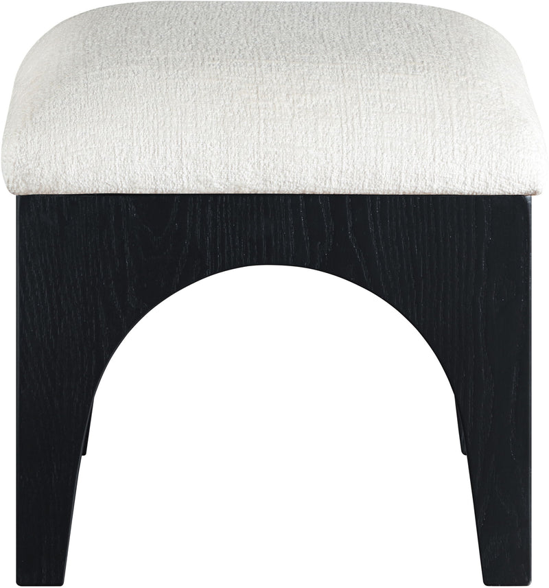 Lawson - Chenille Fabric Ottoman - Black Base