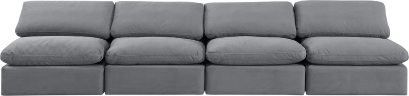 Indulge - Velvet 4 Seat Modular Armless Sofa