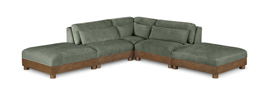 Turin - Fabric Upholstered 5 Piece Modular Sectional