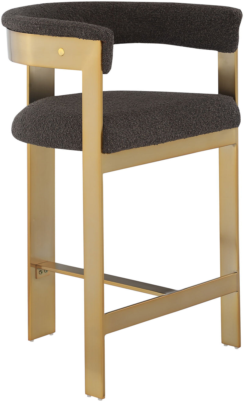 Romeo - Boucle Counter Stool With Gold Base (Set of 2)