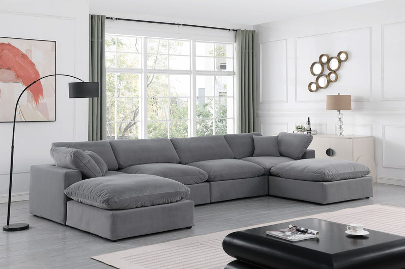 Comfy - 6 Piece Velvet Modular Double Chaise Sectional