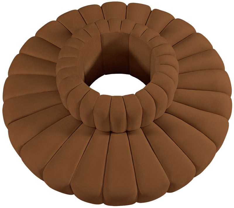 Arc - Velvet 8 Piece Round Modular Sofa - Saddle