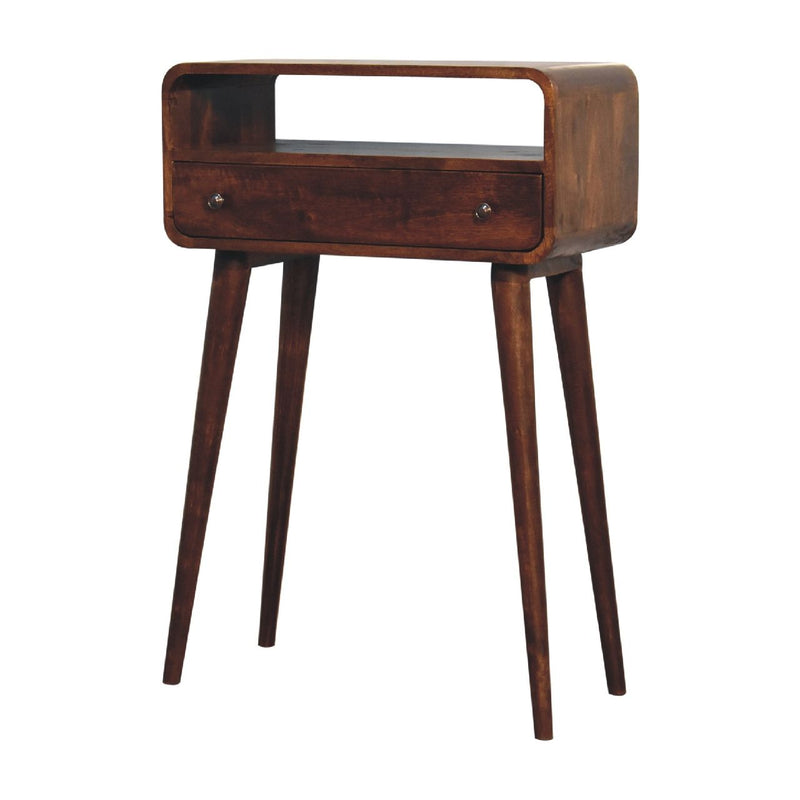 Curved Chestnut Console Table