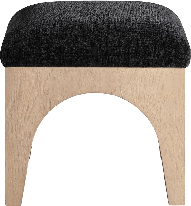 Lawson - Chenille Fabric Ottoman - Natural Base