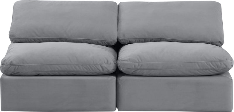 Indulge - Velvet 2 Seat Modular Armless Sofa