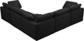 Plush - Velvet Standart Comfort 5 Piece Modular Sectional - Black