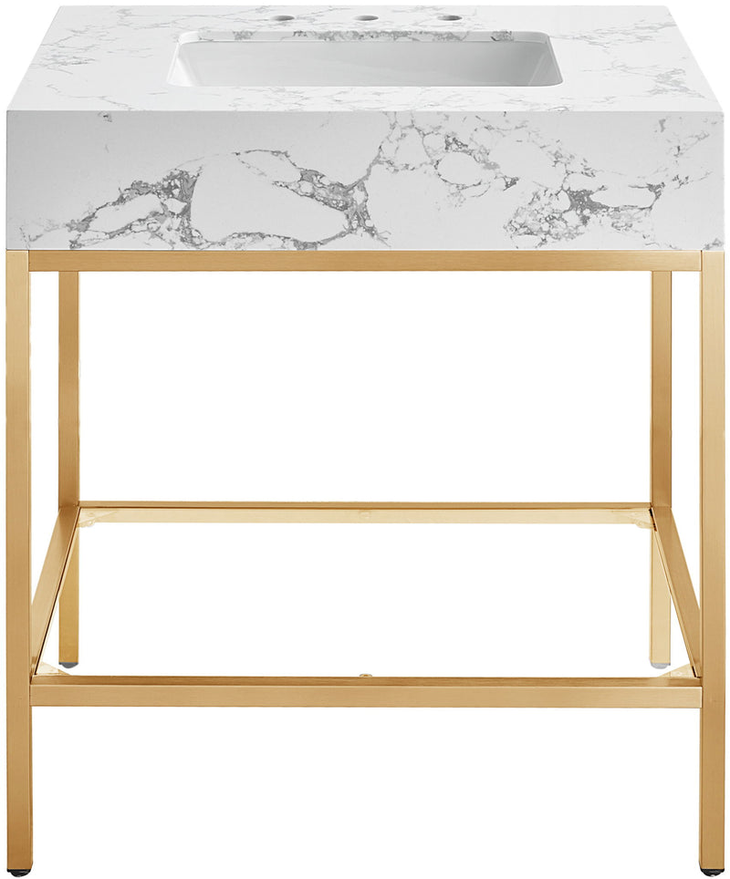 Marmo - Engineered Marble Bathroom Vanity With Gold Base