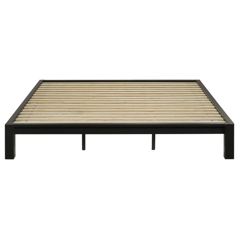 Gislen Eastern King Easy Assembly Wood Platform Bed Black