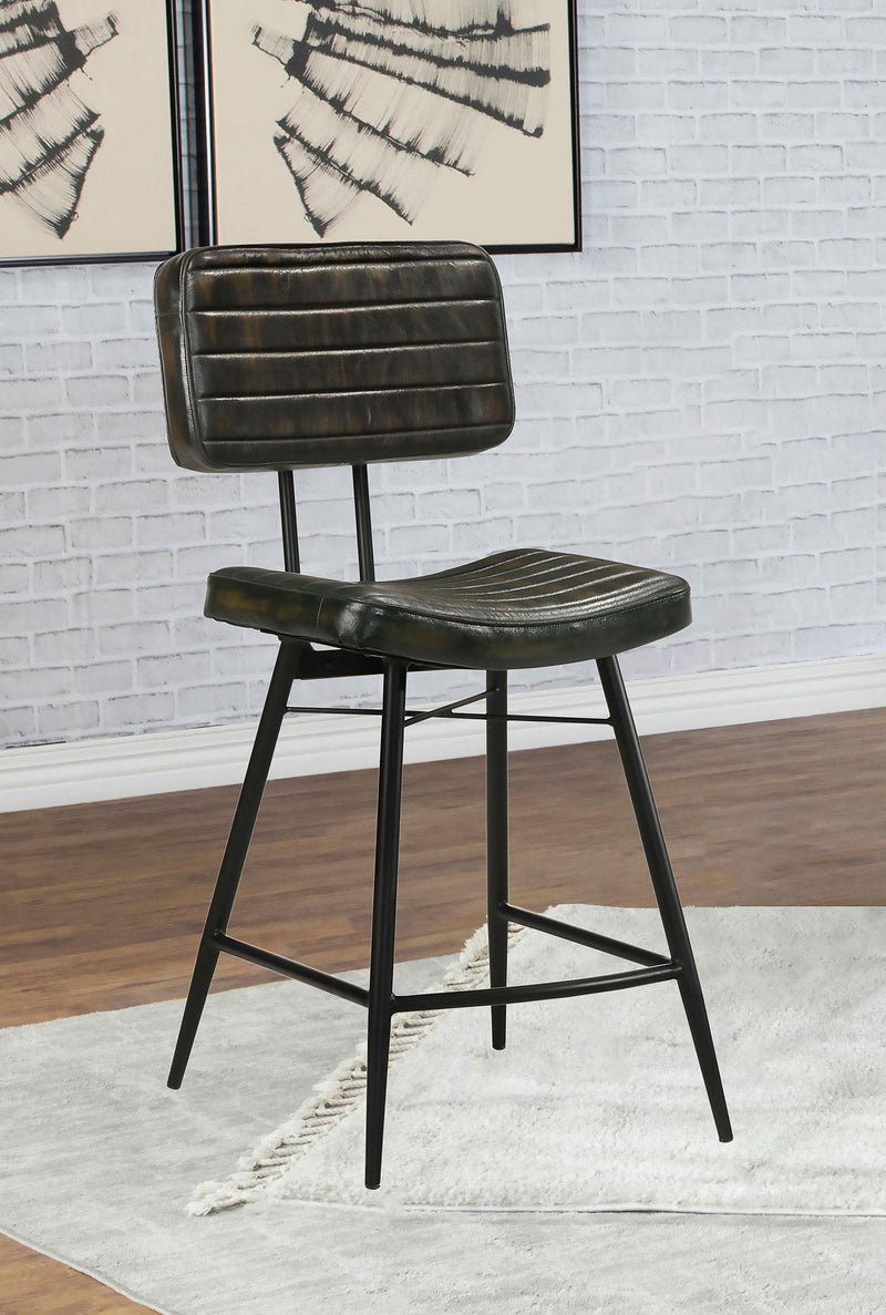 Partridge Leather Counter Chair Antique Espresso (Set of 2)