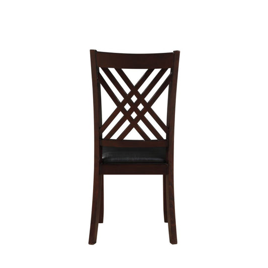 Katrien - Side Chair (Set of 2) - Black PU & Espresso