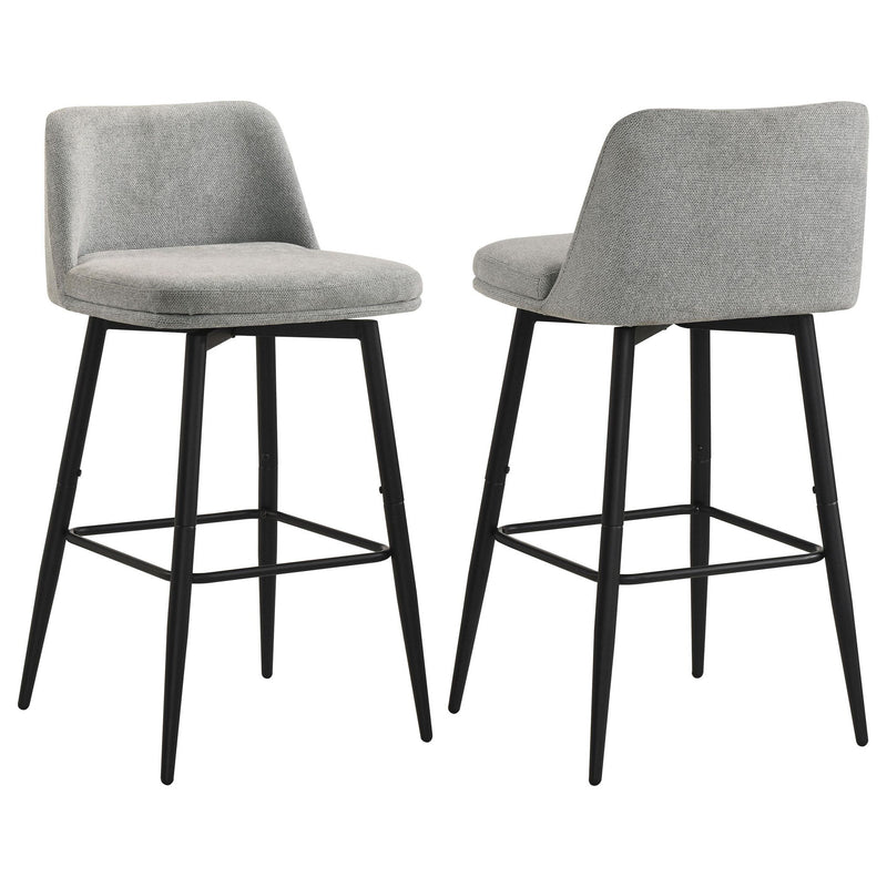 Mellor Fabric Upholstered Swivel Bar Chair Grey (Set of 2)