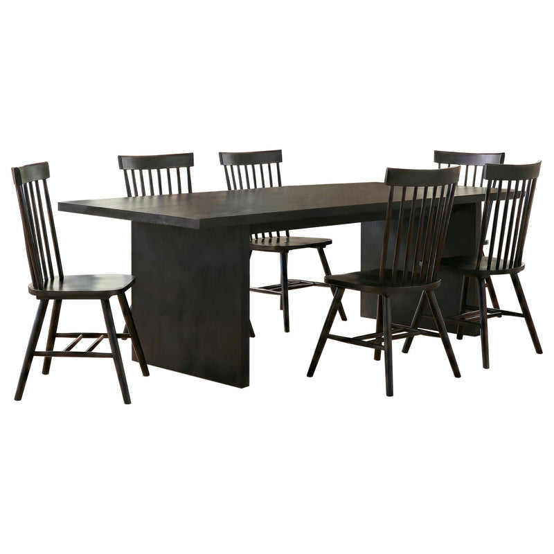 Decker 7-piece 82-inch Rectangular Dining Set Black